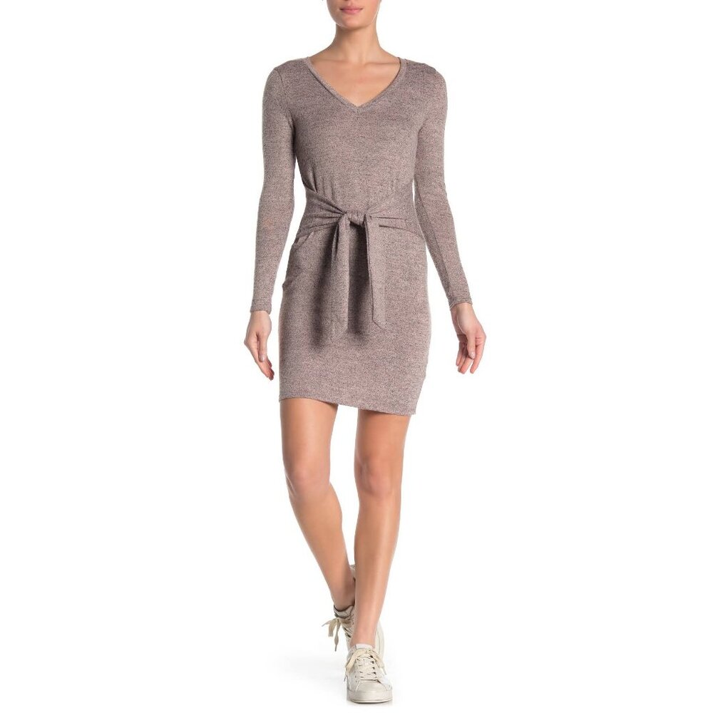 Bailey Blue Women's Long Sleeve Hacci Knit Mini Dress in Blush Pink - Sz S